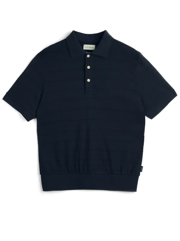 Glendale Polo Shirt Dornie Navy sold by Oliver Spencer