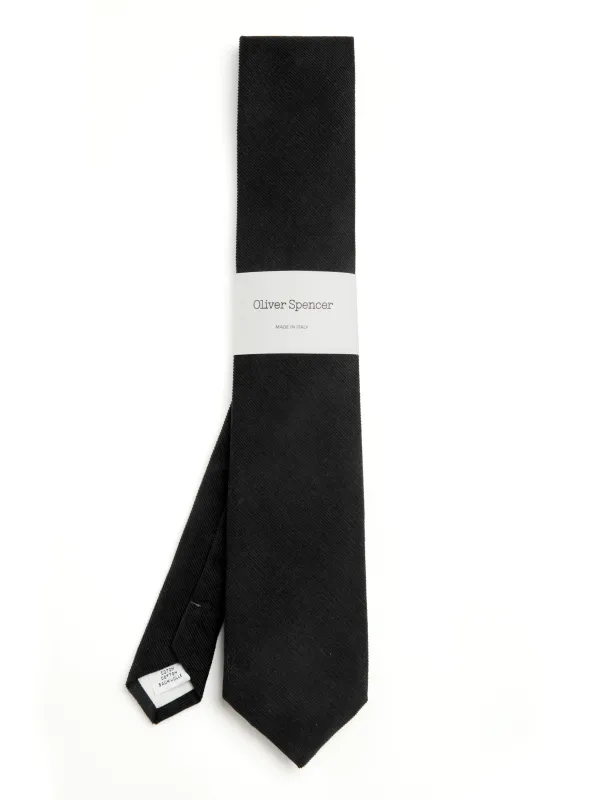 Tie Mersey Cord Black sold by Oliver Spencer