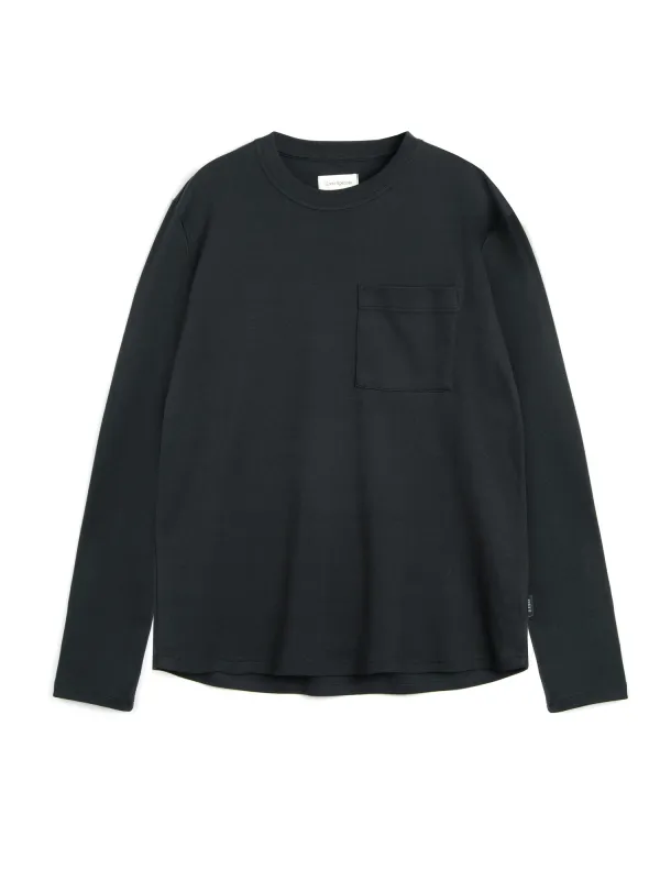 Heavy Long Sleeve T-Shirt Tavistock Black sold by Oliver Spencer