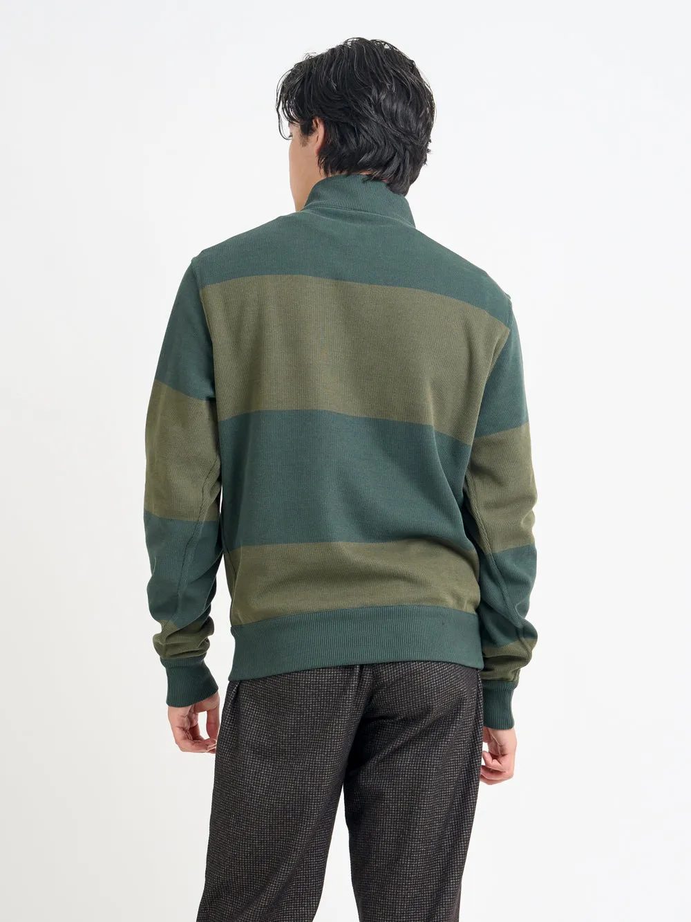Reversible Half Zip Sweatshirt Latimer Green/Moss Green sold by Oliver Spencer product image thumbnail 5