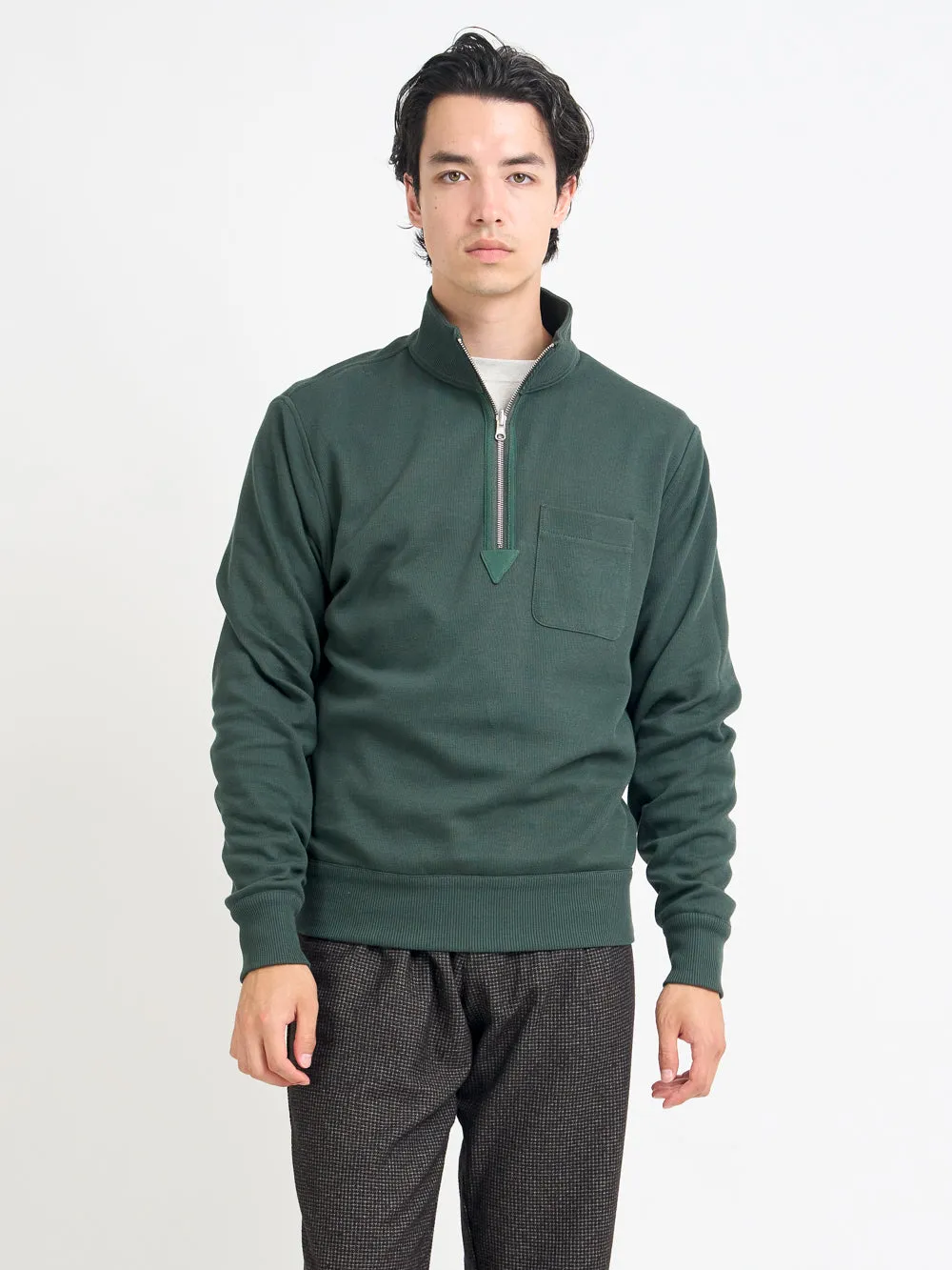 Reversible Half Zip Sweatshirt Latimer Green/Moss Green sold by Oliver Spencer product image thumbnail 4