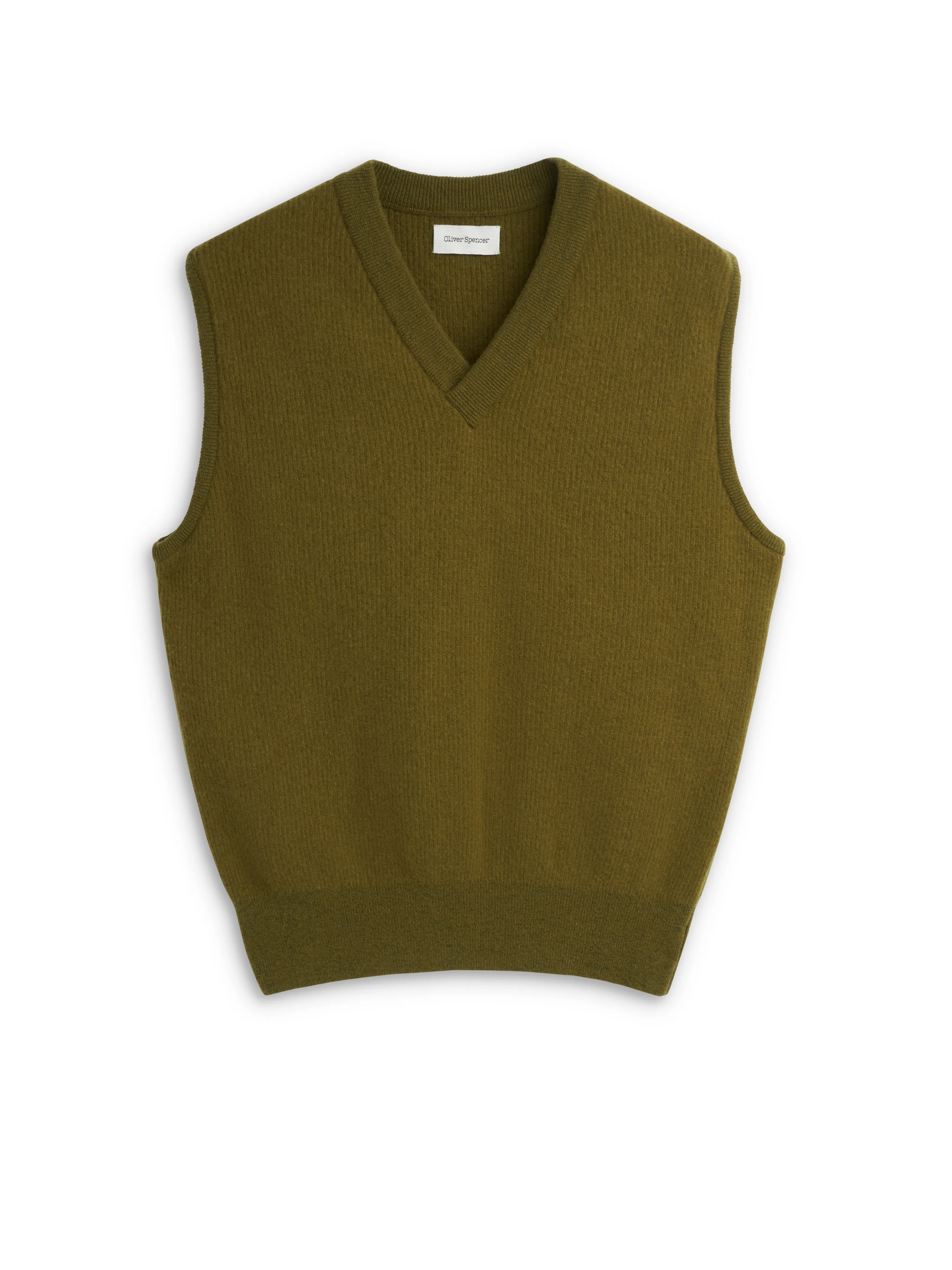 Graves V Neck Vest Hartwell Olive Green sold by Oliver Spencer