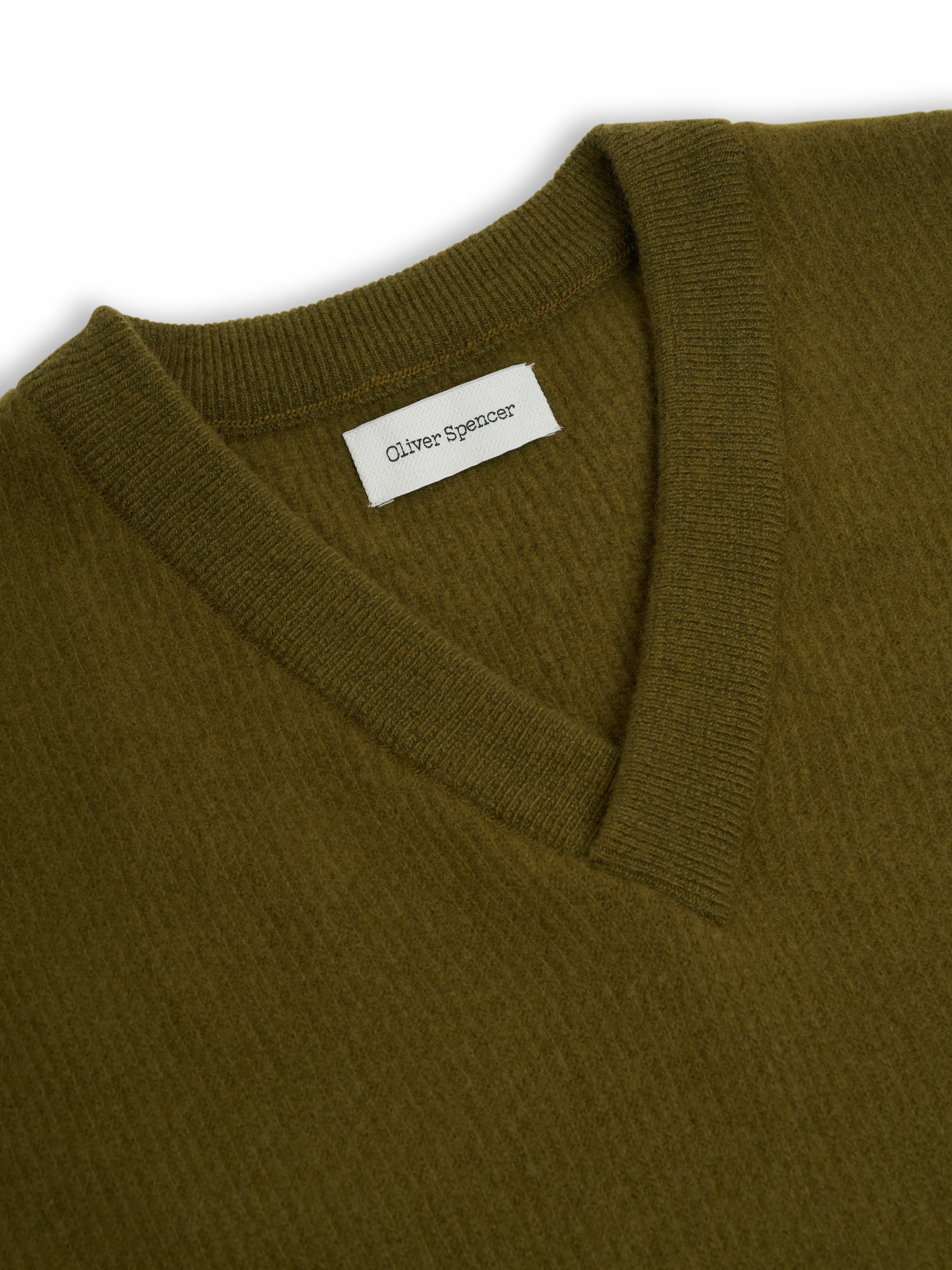 Graves V Neck Vest Hartwell Olive Green sold by Oliver Spencer product image thumbnail 2