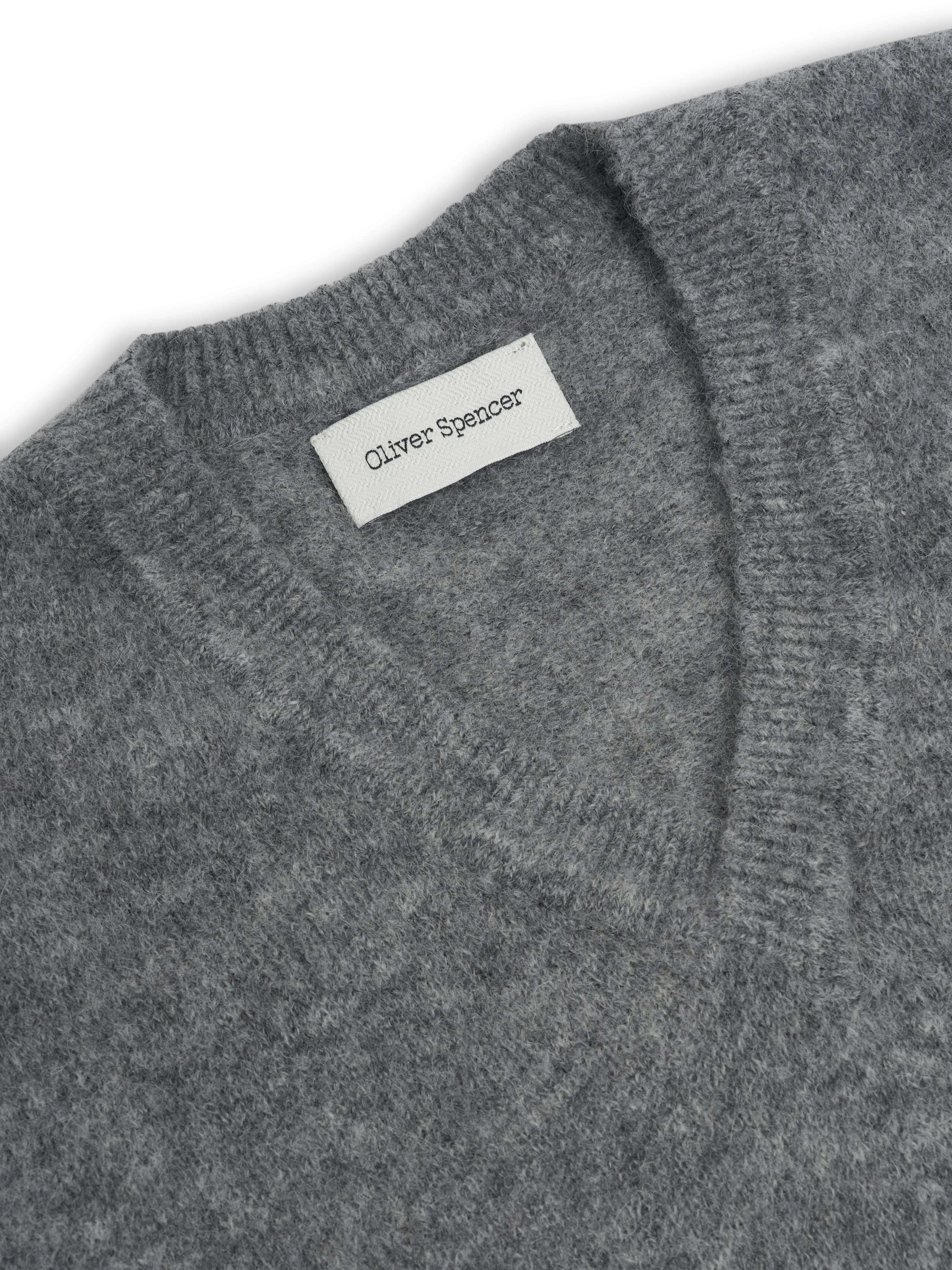 Graves V Neck Vest Rosen Mid Grey sold by Oliver Spencer product image thumbnail 2