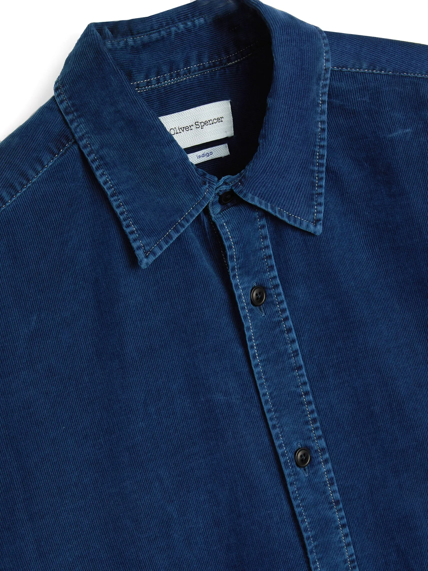 Atlanta Long Sleeve Shirt (Loose Fit) Newson Cord Indigo Blue sold by Oliver Spencer product image thumbnail 4