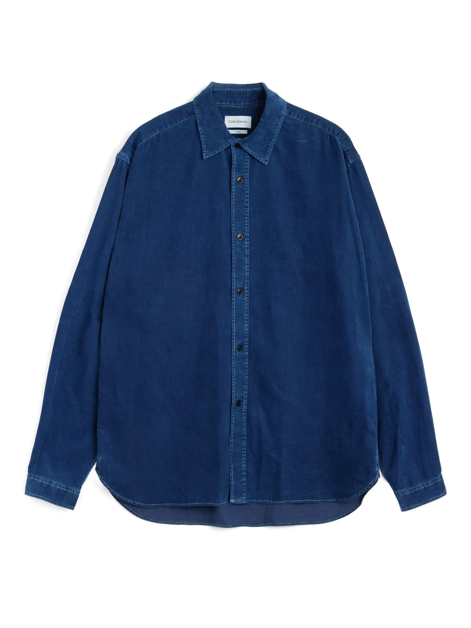 Atlanta Long Sleeve Shirt (Loose Fit) Newson Cord Indigo Blue sold by Oliver Spencer