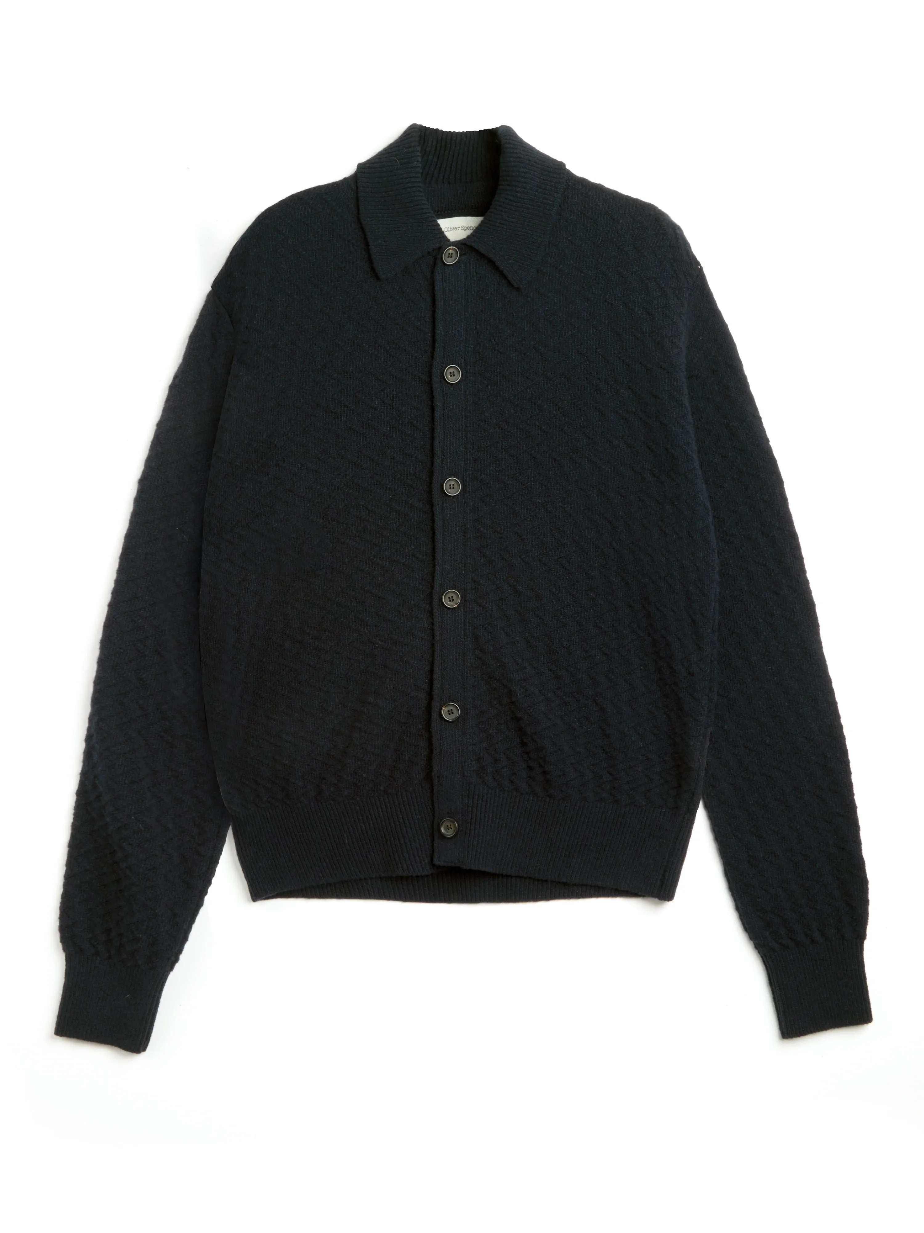 Britten Knitted Cardigan Jarvis Navy sold by Oliver Spencer