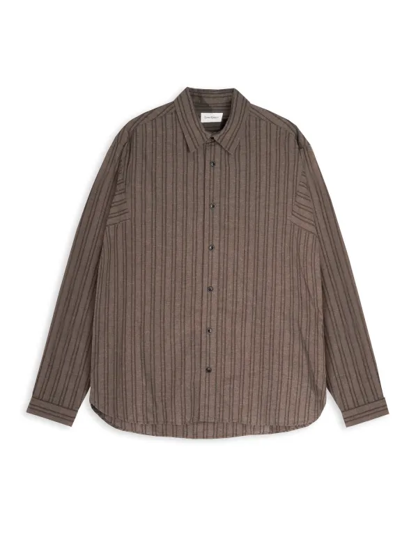 Garrison Long Sleeve Shirt (Loose Fit) Alberg Brown sold by Oliver Spencer