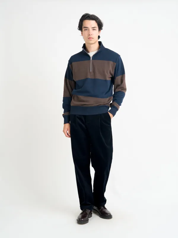 Reversible Half Zip Sweatshirt Latimer Navy/Brown sold by Oliver Spencer