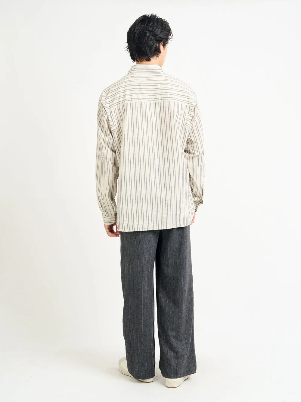 Garrison Long Sleeve Shirt (Loose Fit) Alberg Sand/Black sold by Oliver Spencer product image thumbnail 3