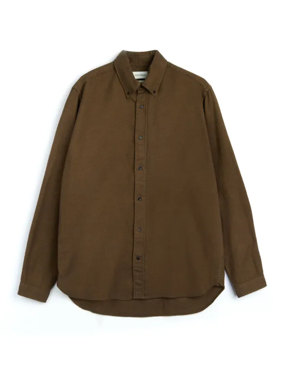 Brook Shirt Holloway Coffee Brown sold by Oliver Spencer