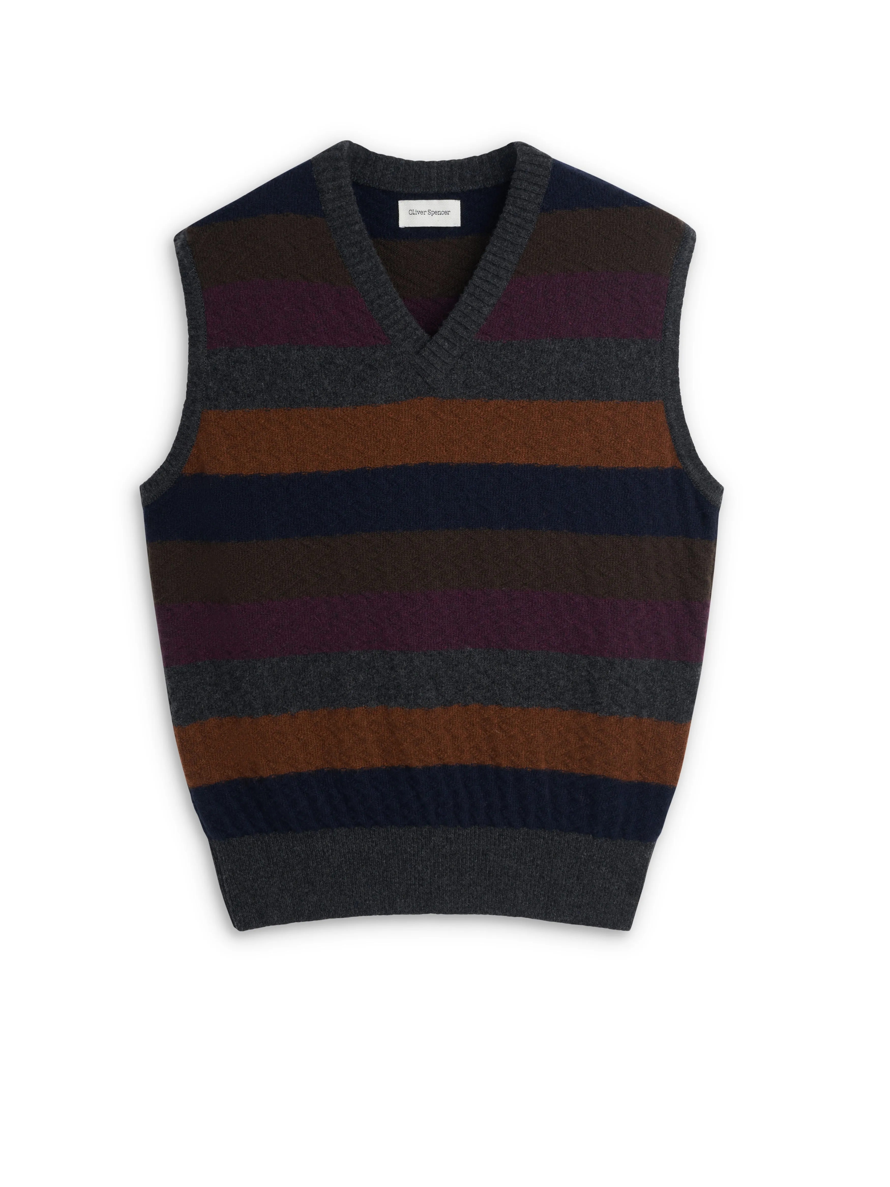 Graves V Neck Vest Jarvis Multi sold by Oliver Spencer
