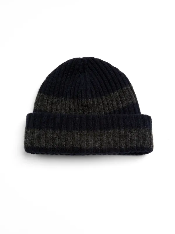 Fisher Hat Paxton Navy/Charcoal made by Oliver Spencer