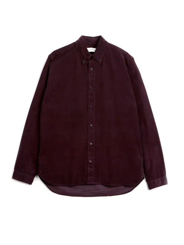 Brook Shirt Mersey Cord Plum sold by Oliver Spencer