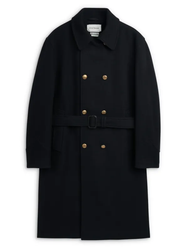 Big Coat Mosedale Black with Brass Buttons sold by Oliver Spencer