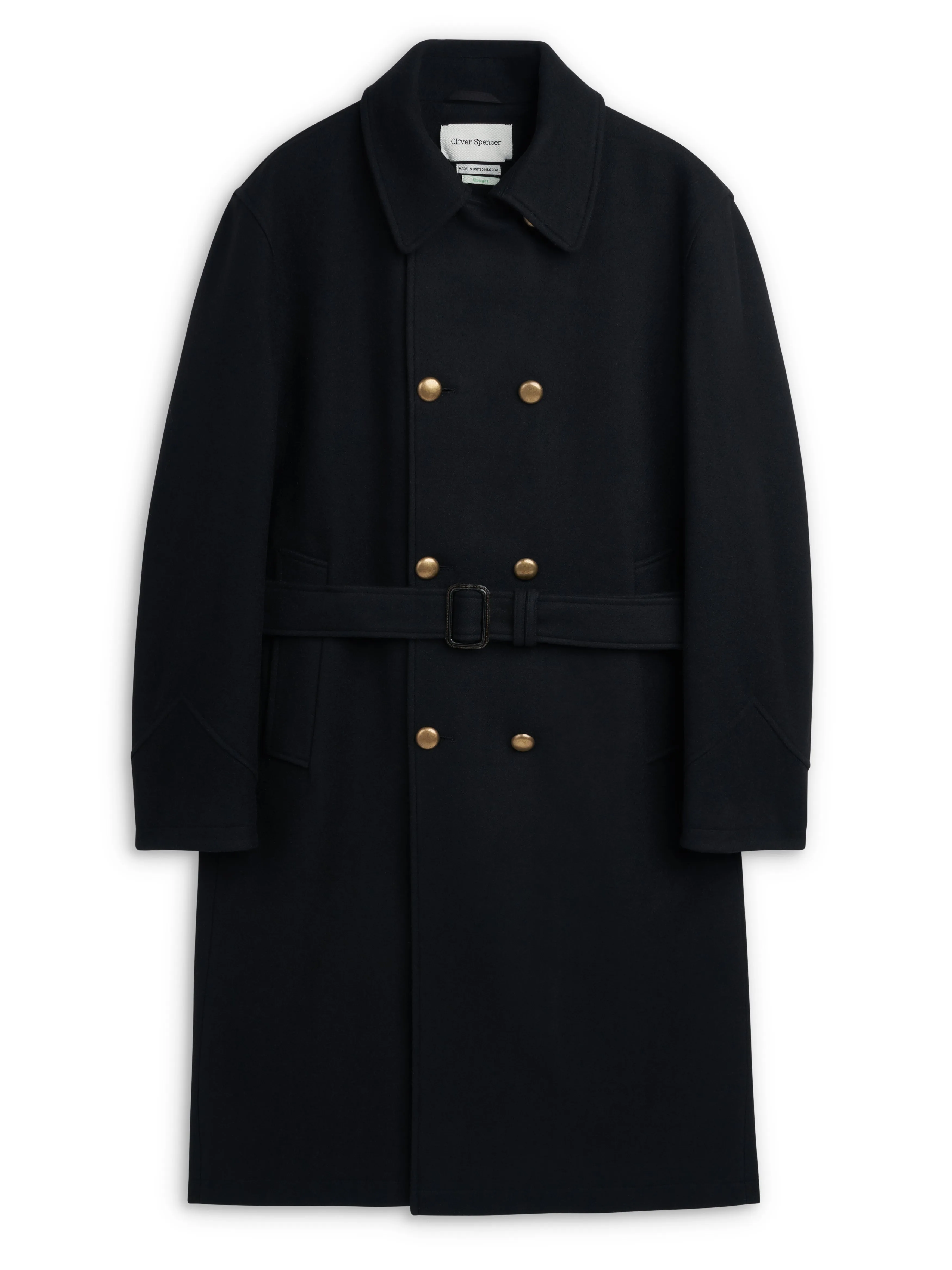 Big Coat Mosedale Black with Brass Buttons sold by Oliver Spencer