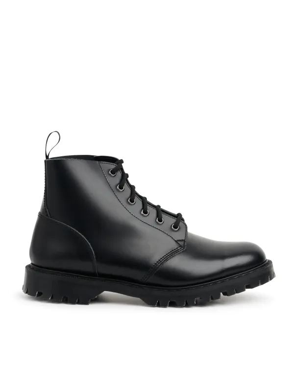 Solovair x Oliver Spencer Black Hi Shine Leather Astronaut Boot made by Solovair