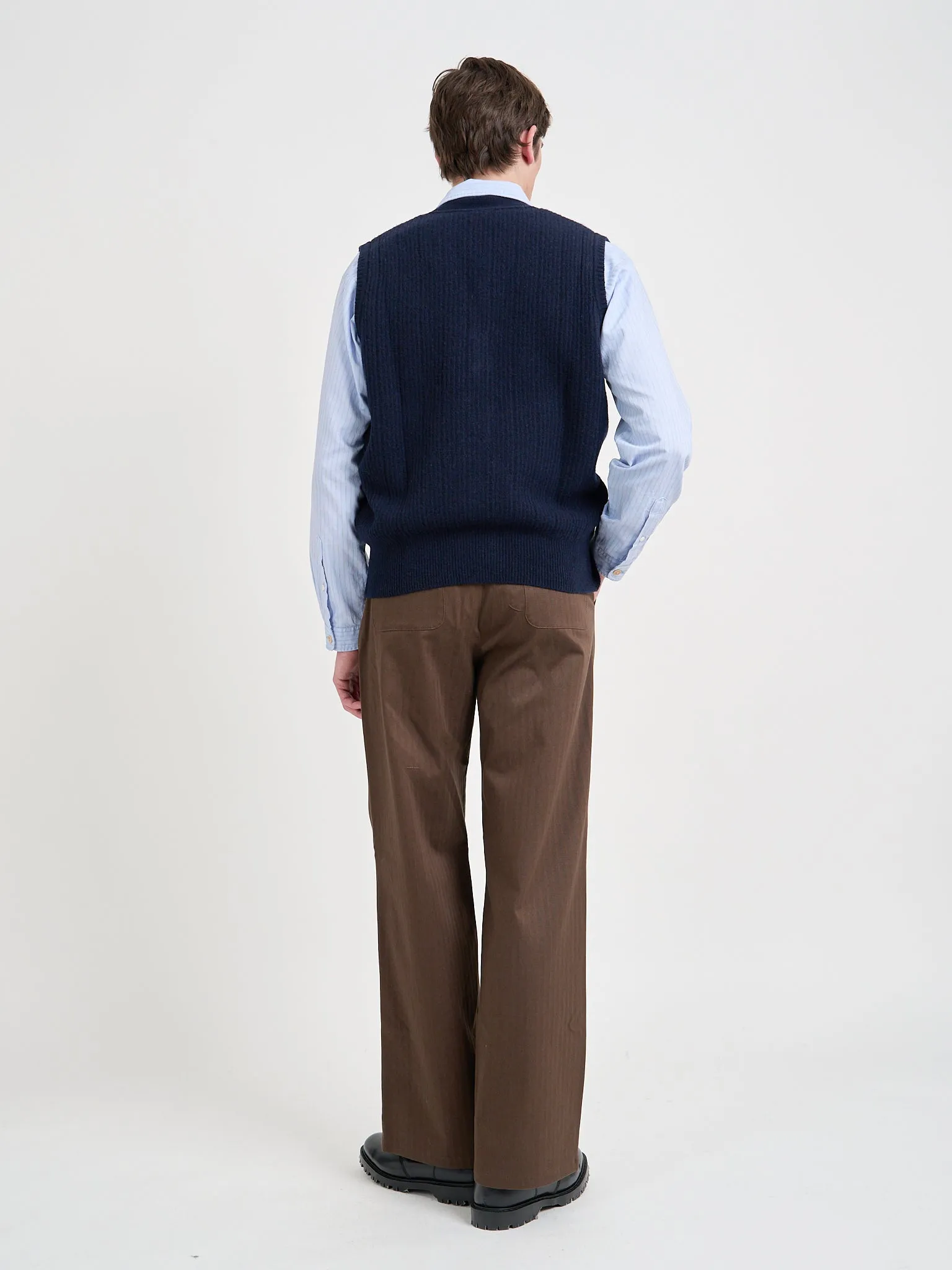 Dewsbury V Neck Overton Navy sold by Oliver Spencer product image thumbnail 3