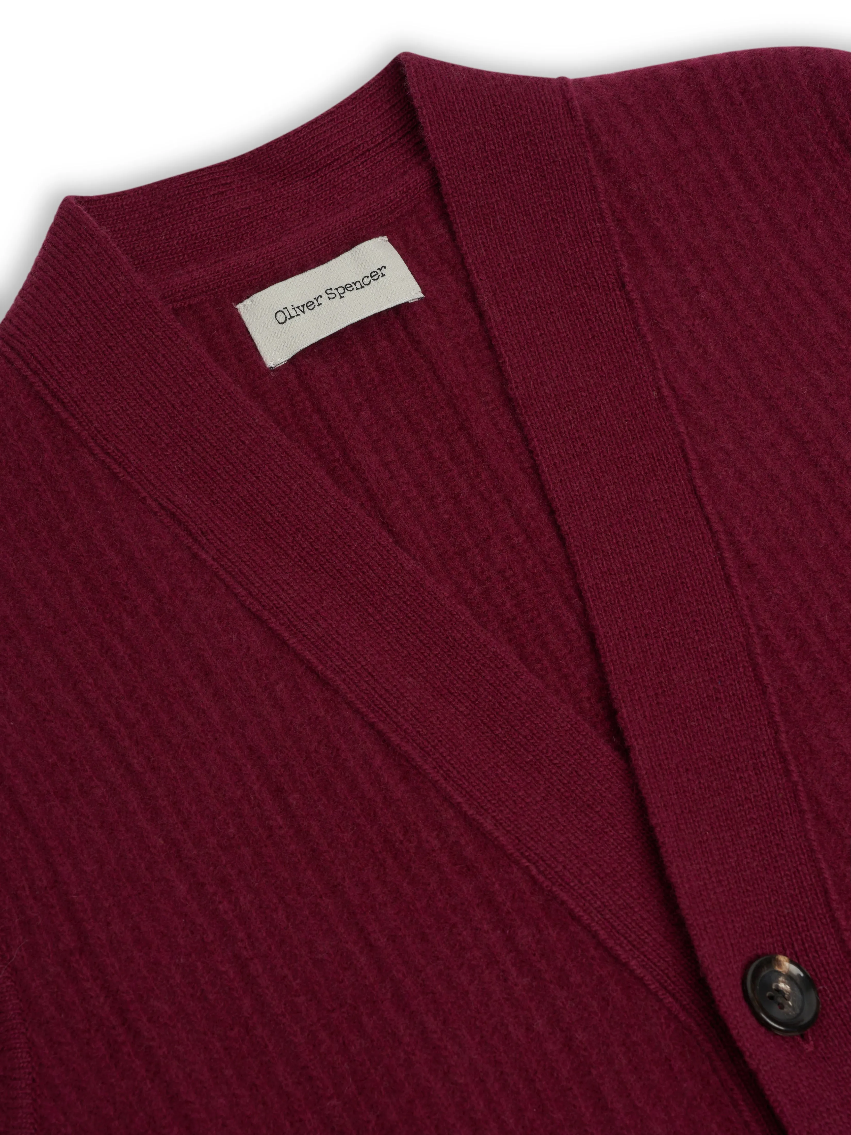 Dewsbury V Neck Overton Wine Red sold by Oliver Spencer product image thumbnail 4