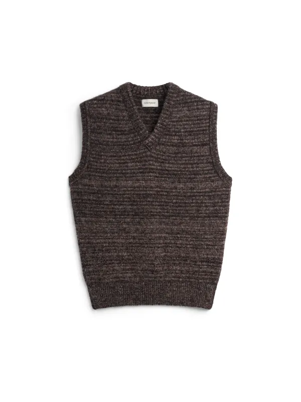 Graves V Neck Vest Stirling Black Multi sold by Oliver Spencer