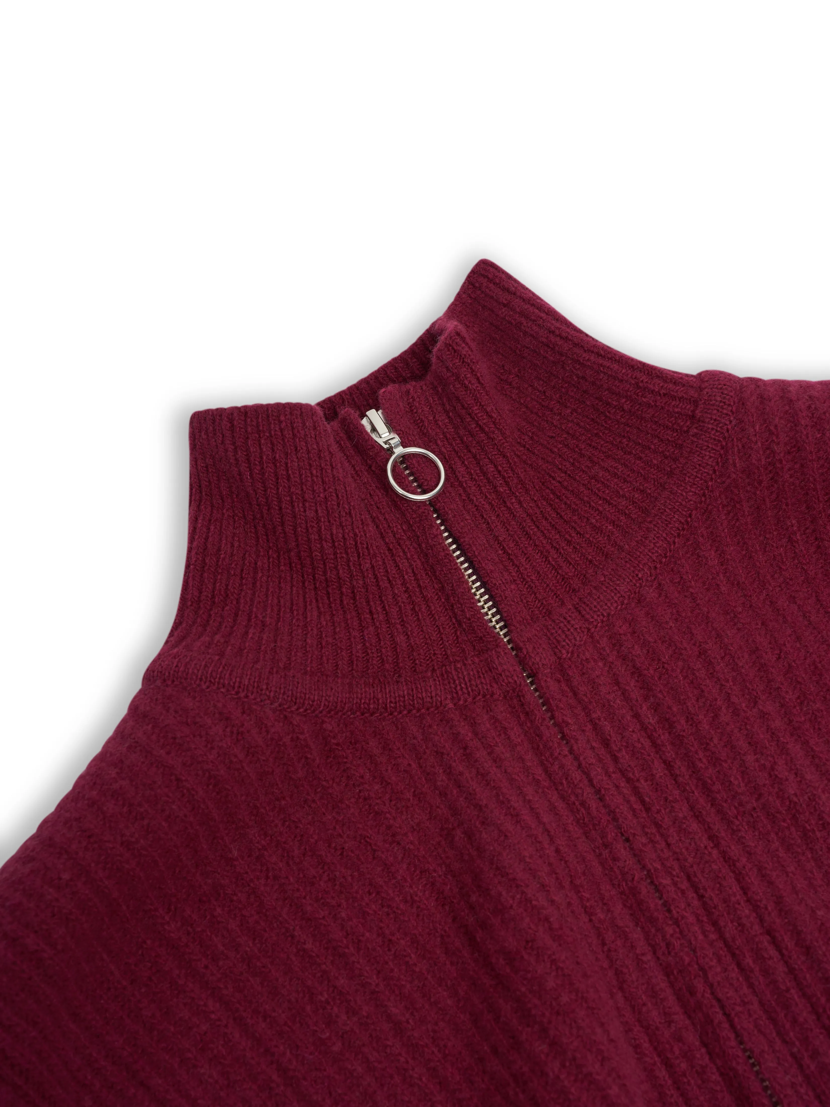 Kilbridge Zip Through Cardigan Overton Wine Red sold by Oliver Spencer product image thumbnail 4