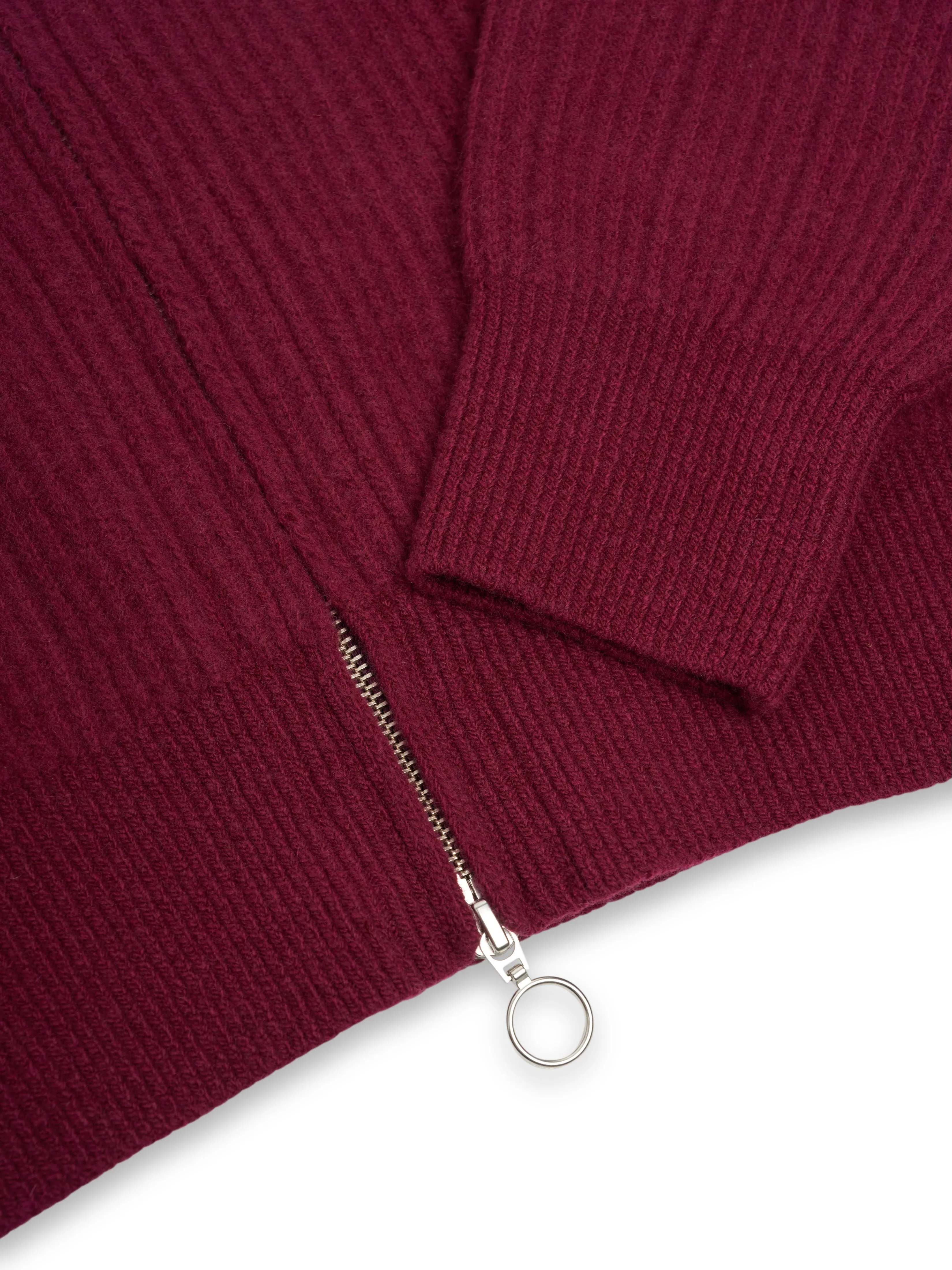 Kilbridge Zip Through Cardigan Overton Wine Red sold by Oliver Spencer product image thumbnail 5