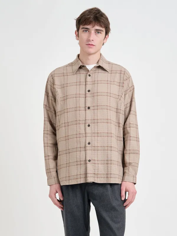 Garrison Long Sleeve Shirt (Loose Fit) Connell Beige sold by Oliver Spencer