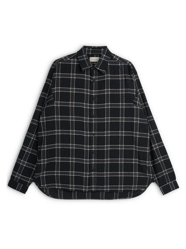 Garrison Long Sleeve Shirt (Loose Fit) Connell Black sold by Oliver Spencer