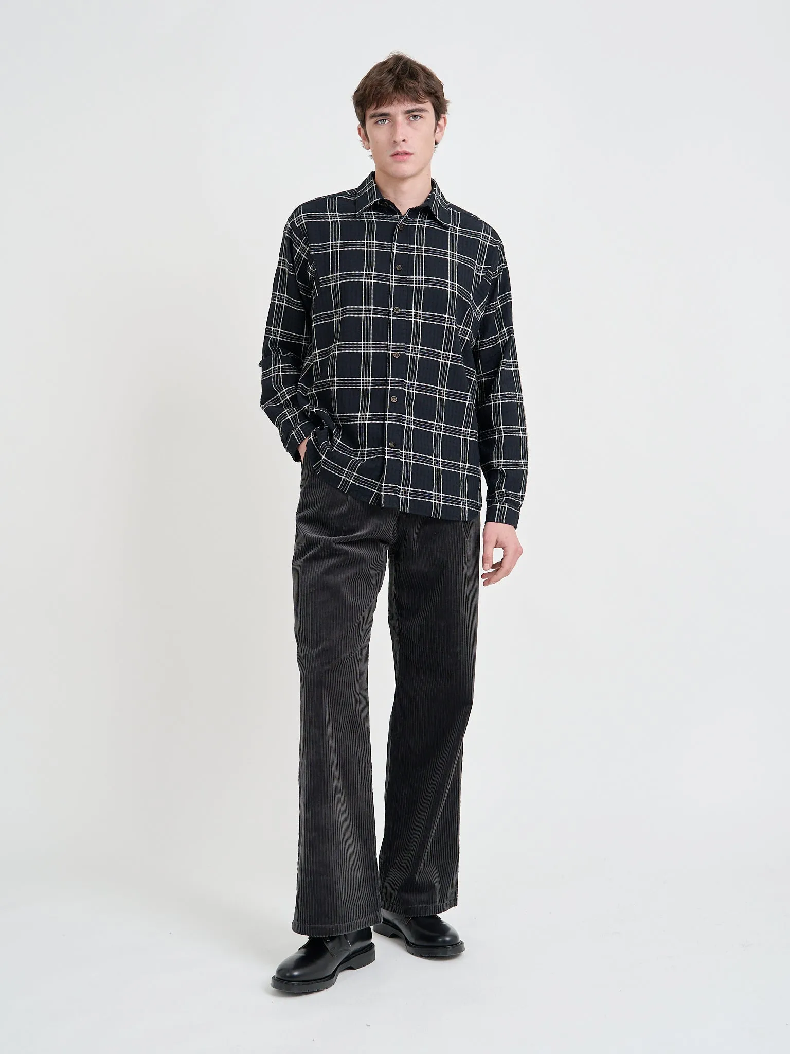 Garrison Long Sleeve Shirt (Loose Fit) Connell Black sold by Oliver Spencer product image thumbnail 2