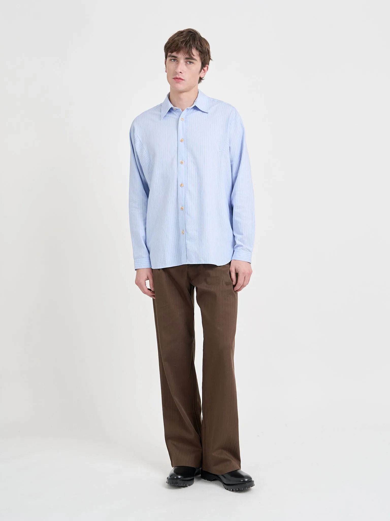 Garrison Long Sleeve Shirt (Loose Fit) Faber Blue sold by Oliver Spencer product image thumbnail 2