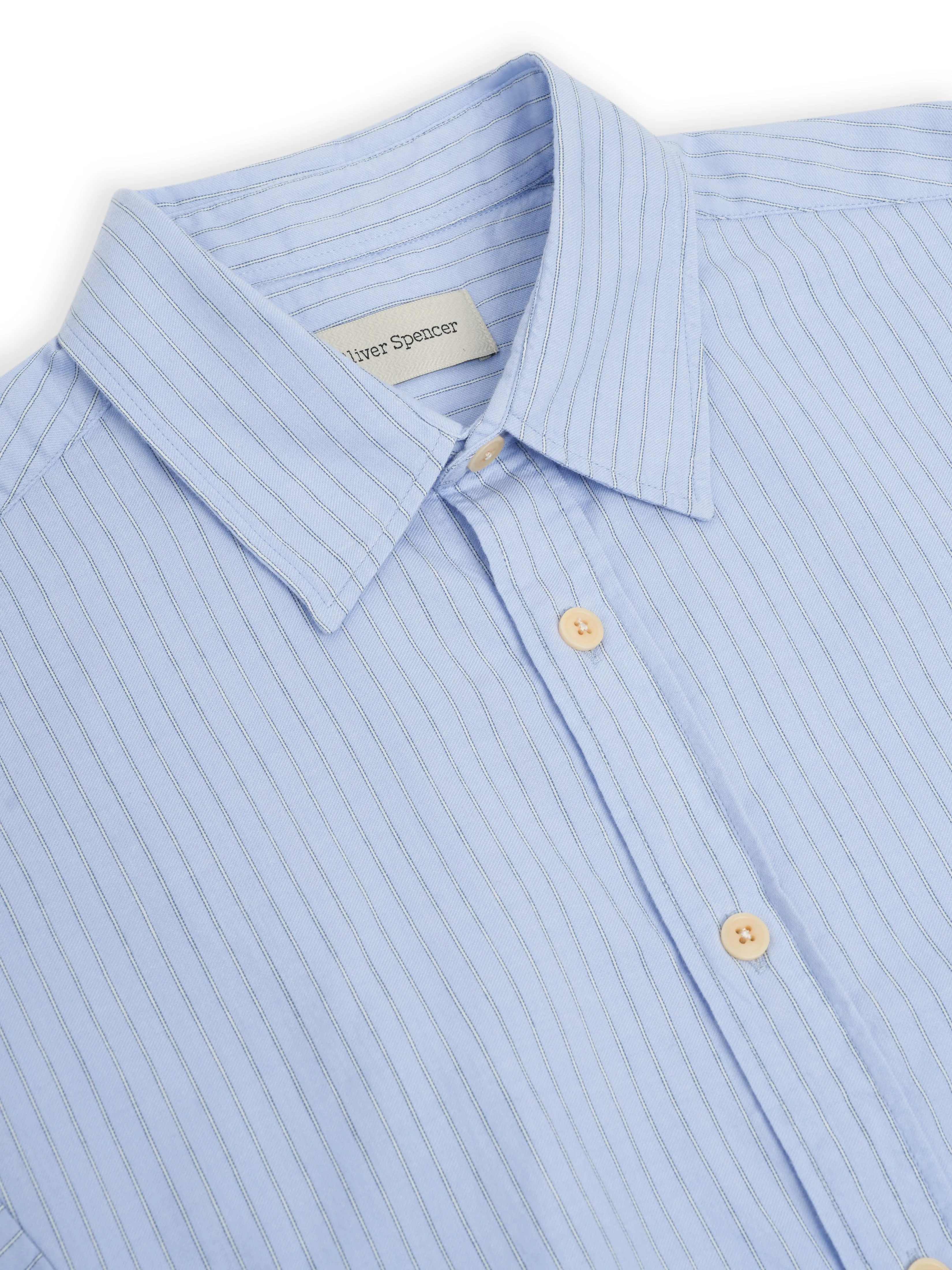 Garrison Long Sleeve Shirt (Loose Fit) Faber Blue sold by Oliver Spencer product image thumbnail 4