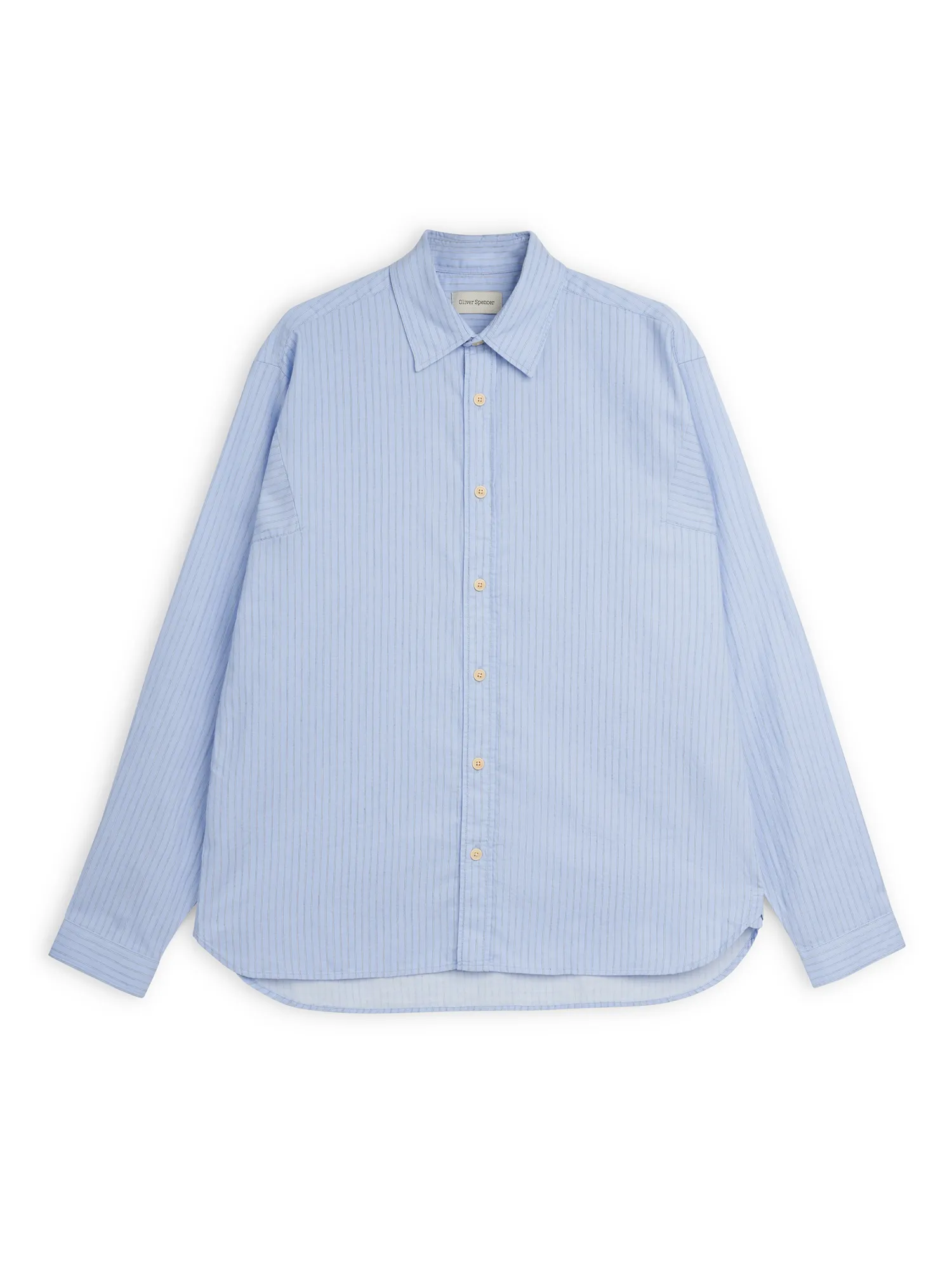Garrison Long Sleeve Shirt (Loose Fit) Faber Blue sold by Oliver Spencer