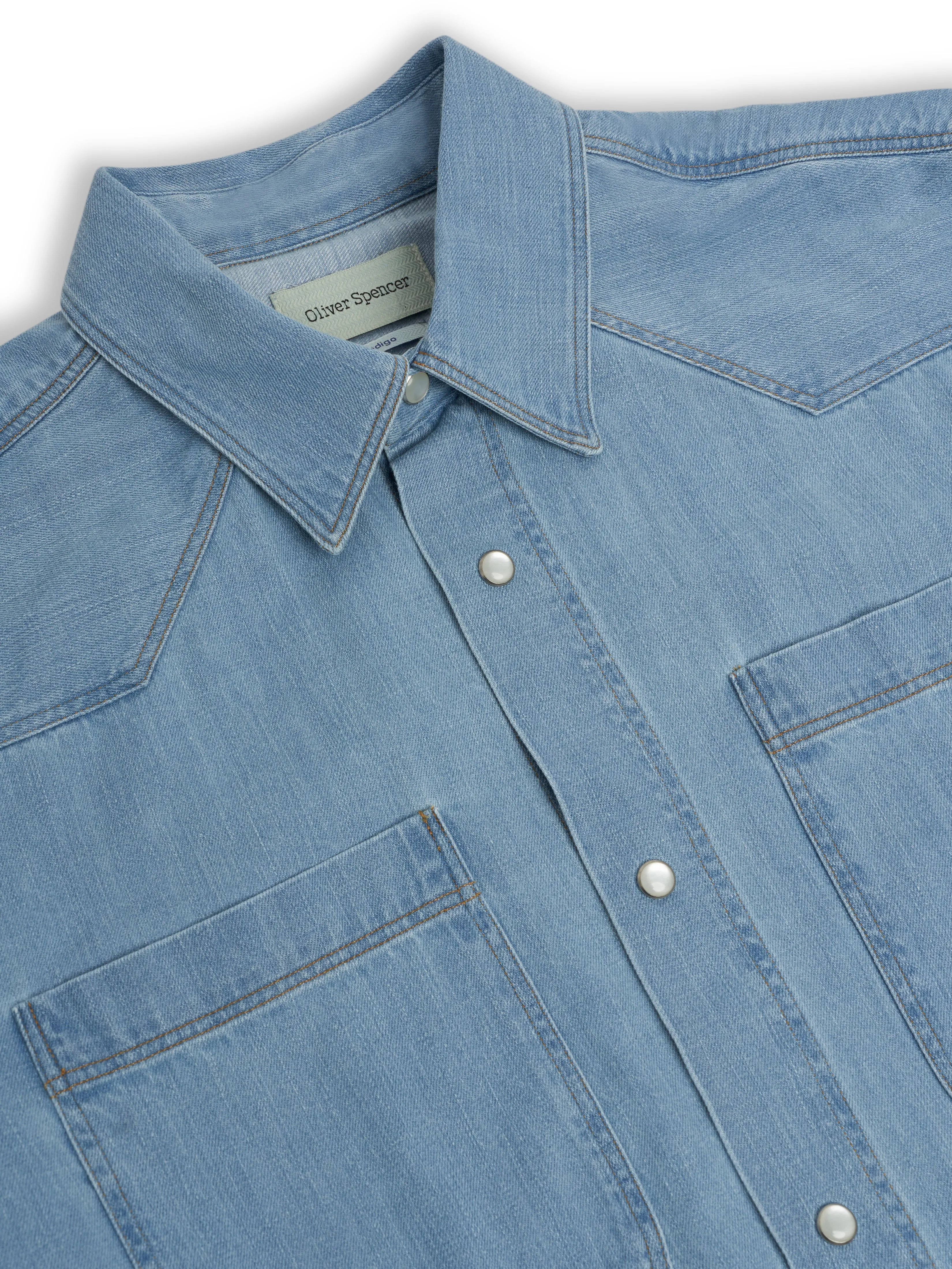 Quito Shirt Mullins Denim Indigo Light sold by Oliver Spencer product image thumbnail 4