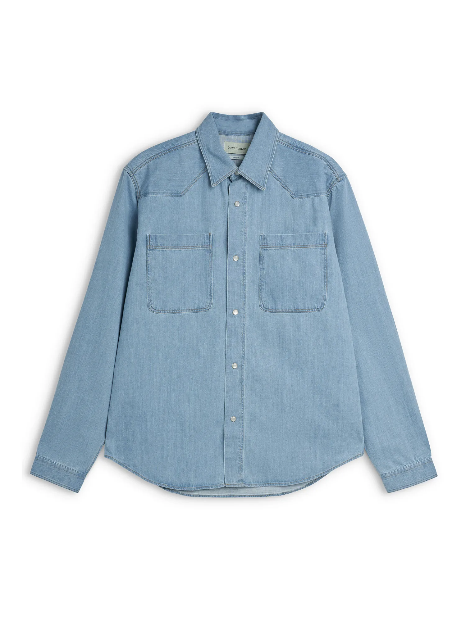 Quito Shirt Mullins Denim Indigo Light sold by Oliver Spencer