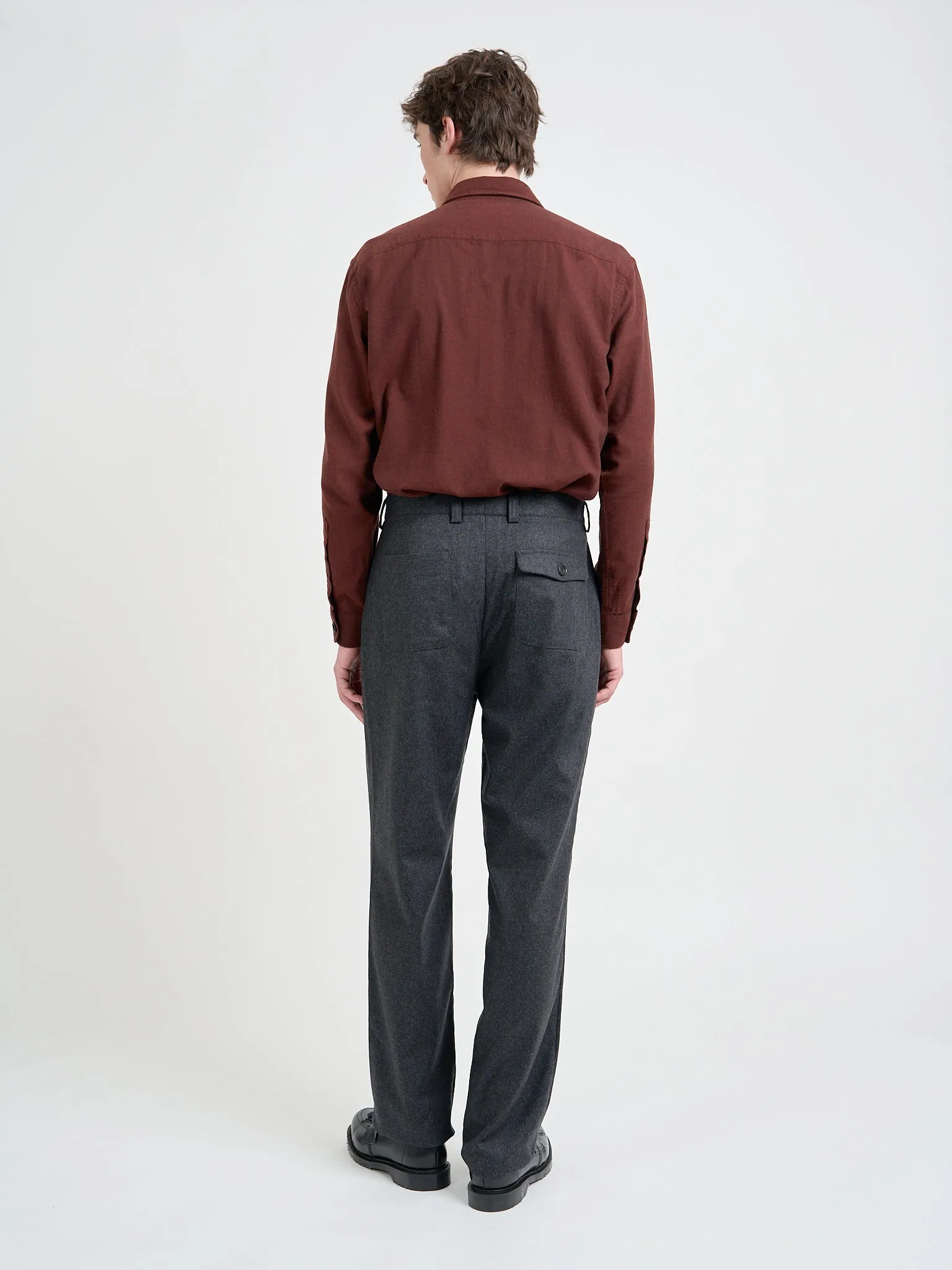 Morton Pleated Trousers Richards Charcoal sold by Oliver Spencer product image thumbnail 3