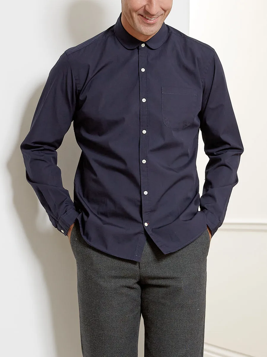 Eton Collar Shirt Abbott Navy sold by Oliver Spencer product image thumbnail 3