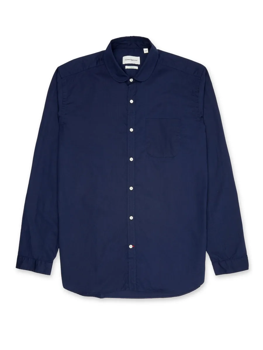 Eton Collar Shirt Abbott Navy sold by Oliver Spencer