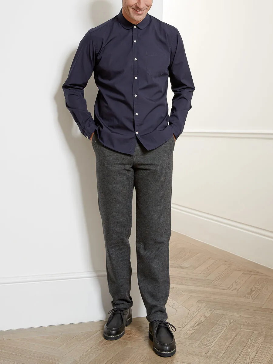 Eton Collar Shirt Abbott Navy sold by Oliver Spencer product image thumbnail 2