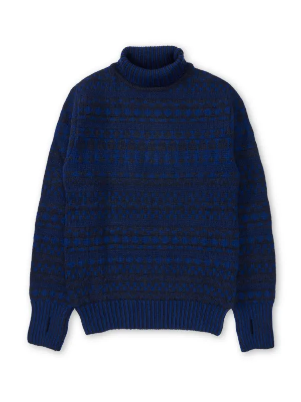 Talbot Roll Neck Jumper Fitzroy Navy/Blue sold by Oliver Spencer