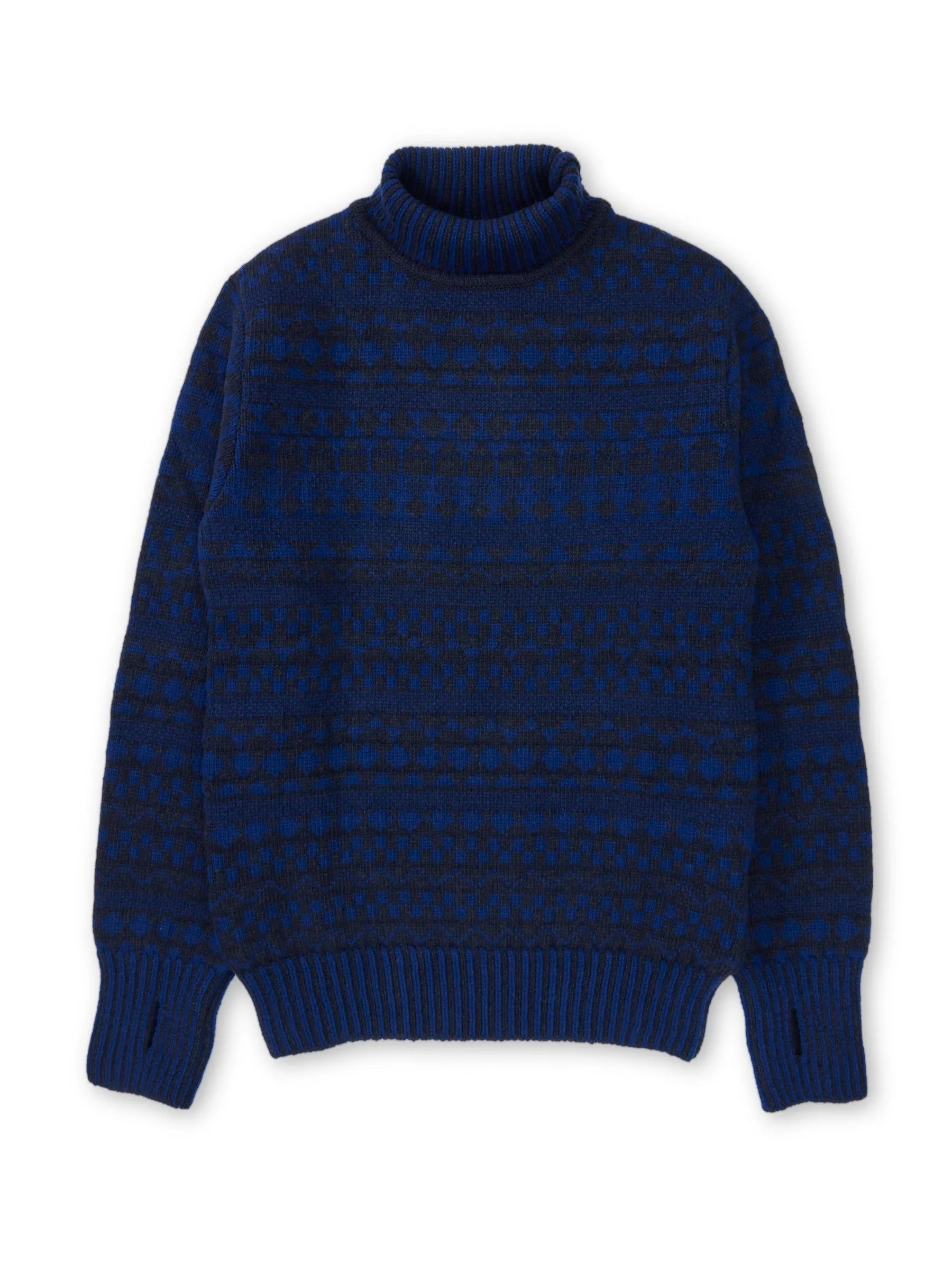 Talbot Roll Neck Jumper Fitzroy Navy/Blue sold by Oliver Spencer