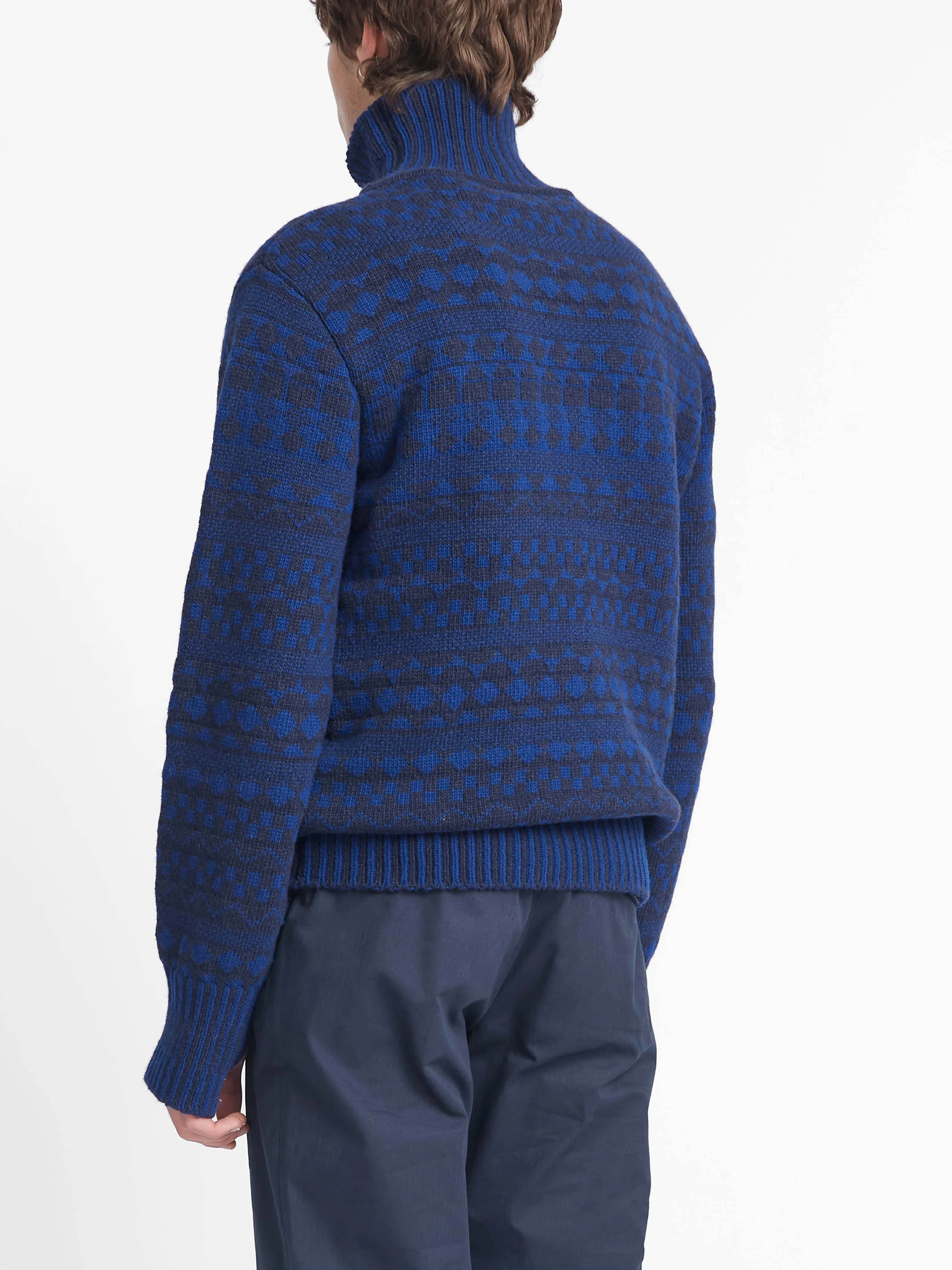 Talbot Roll Neck Jumper Fitzroy Navy/Blue sold by Oliver Spencer product image thumbnail 3