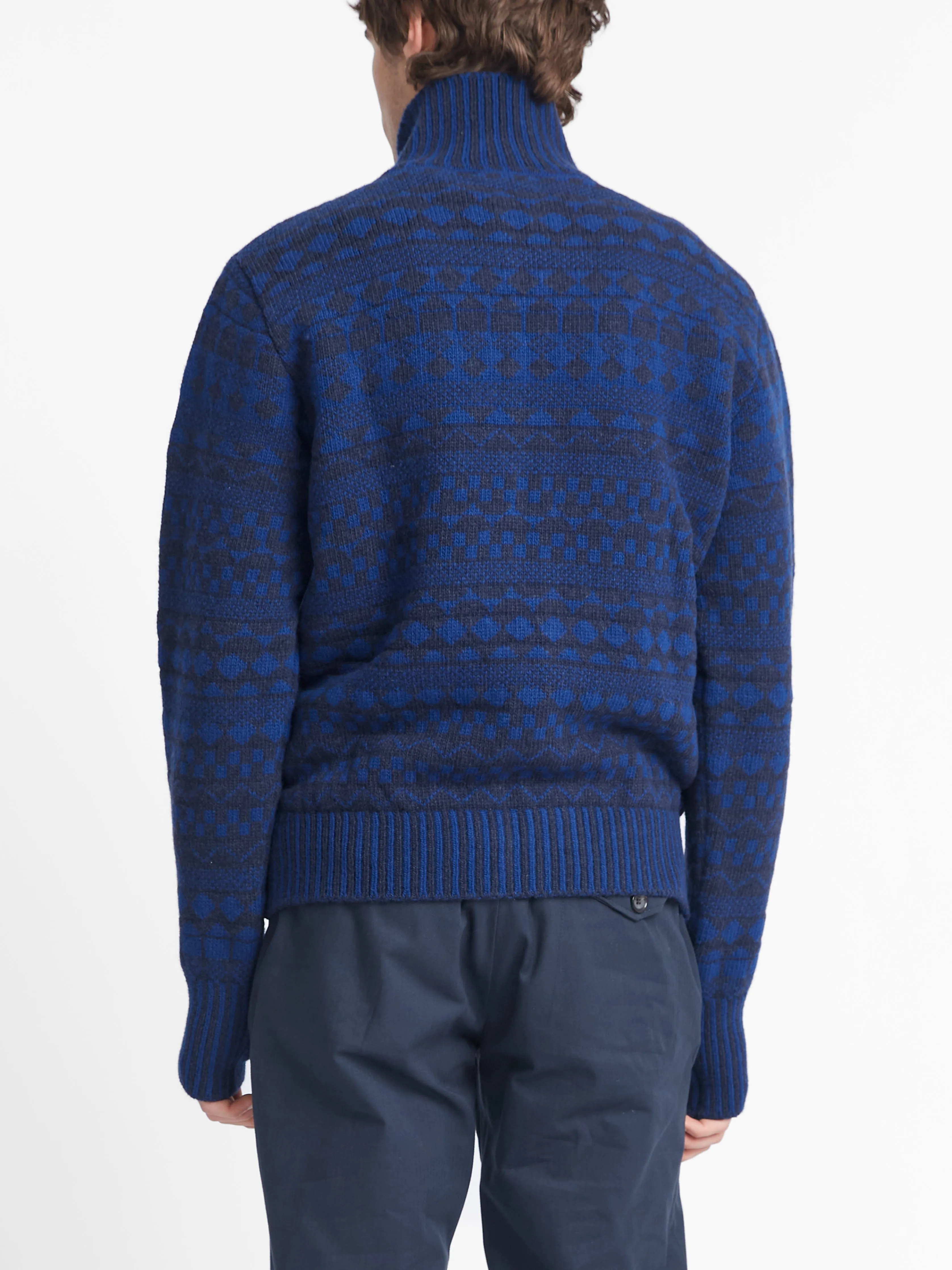 Zip Through Cardigan Fitzroy Navy/Blue sold by Oliver Spencer product image thumbnail 3