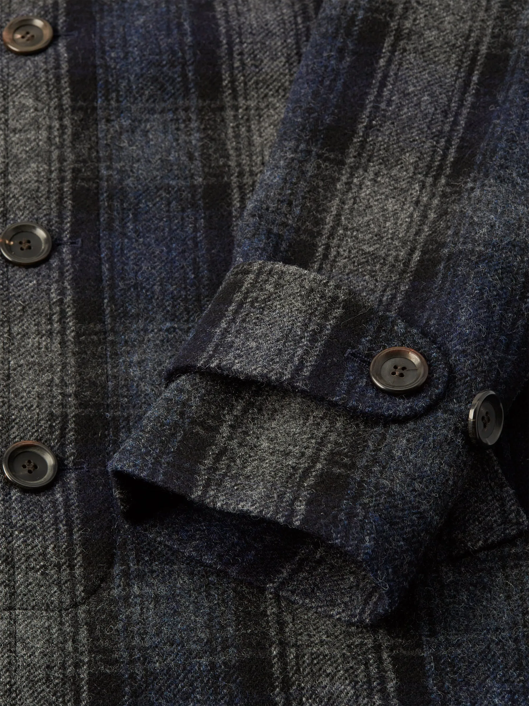 Grandpa Coat Combe Navy/Grey sold by Oliver Spencer product image thumbnail 5