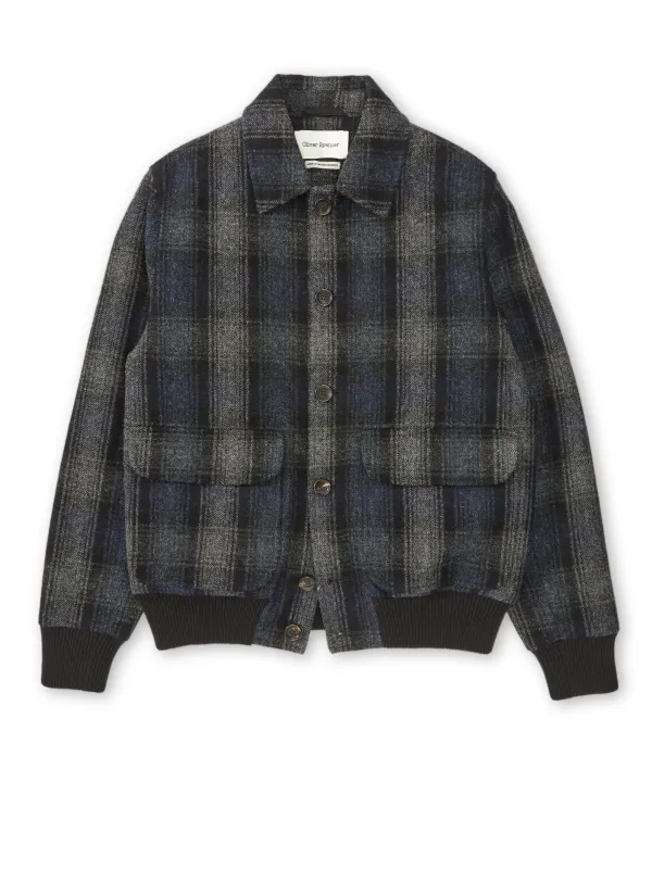 Linfield Bomber Jacket Combe Navy/Grey made by Oliver Spencer