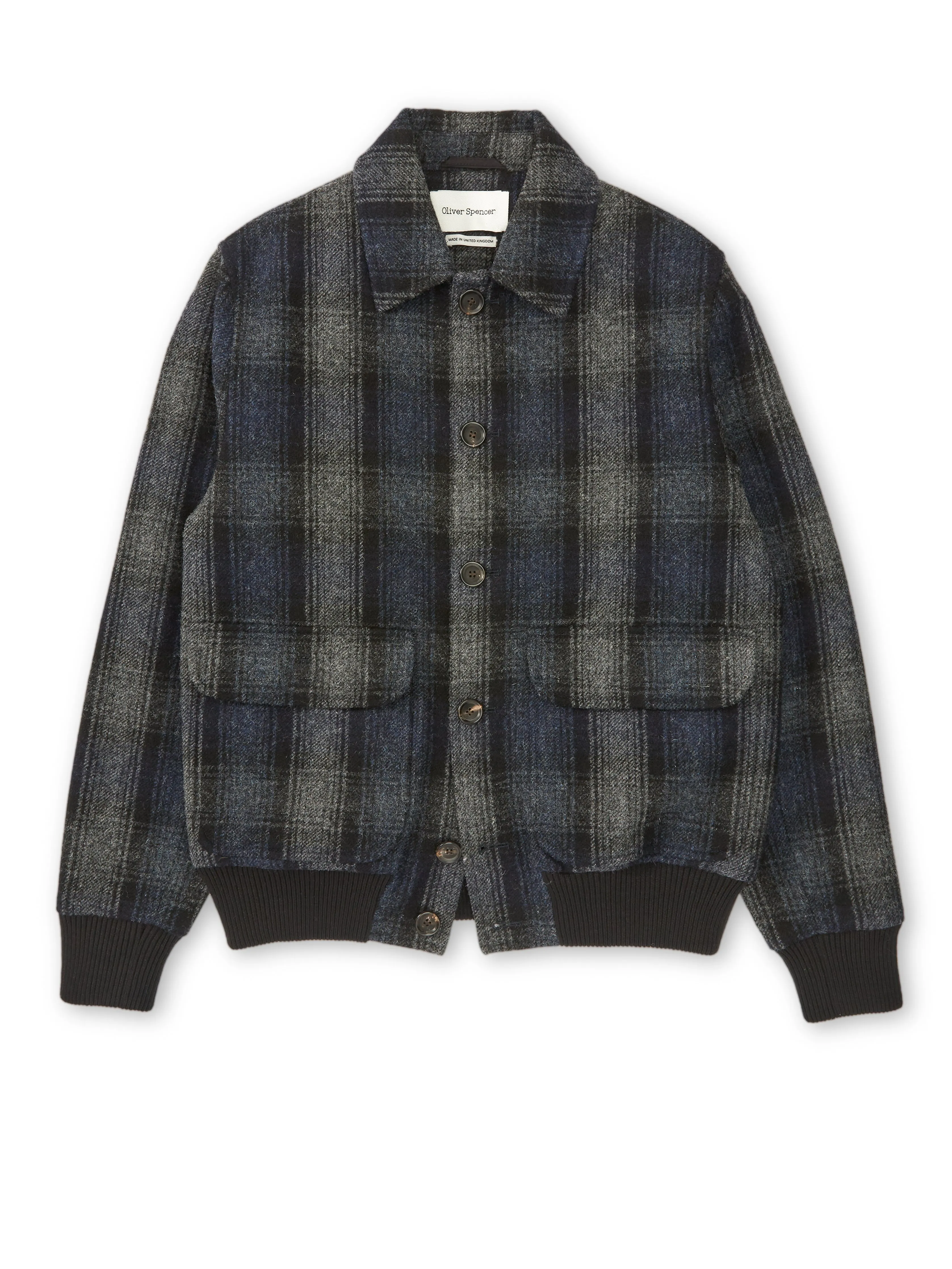 Linfield Bomber Jacket Combe Navy/Grey sold by Oliver Spencer