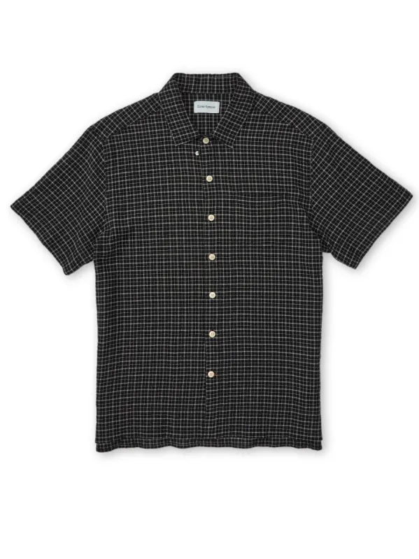 Riviera Short Sleeve Shirt Priory Black sold by Oliver Spencer