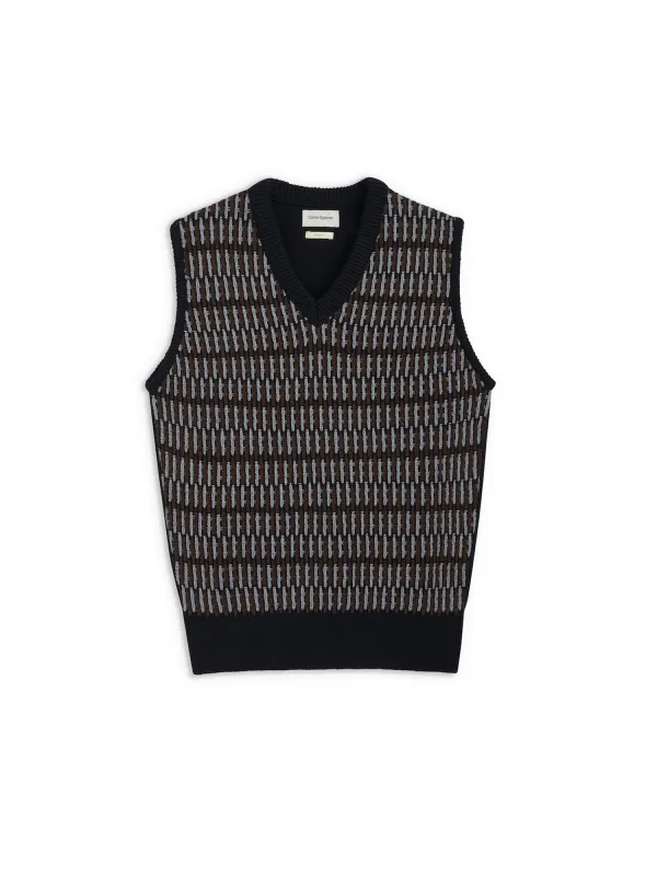 Graves V Neck Vest Ayrton Multi sold by Oliver Spencer