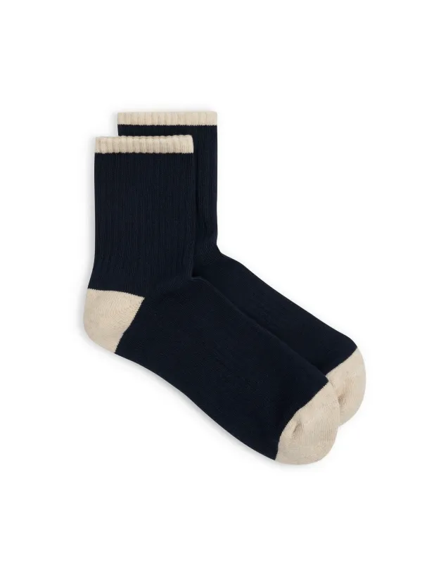 Crew Socks Monro Navy made by Oliver Spencer