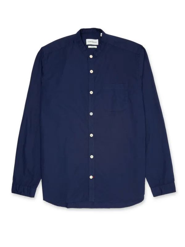 Grandad Shirt Abbott Navy made by Oliver Spencer