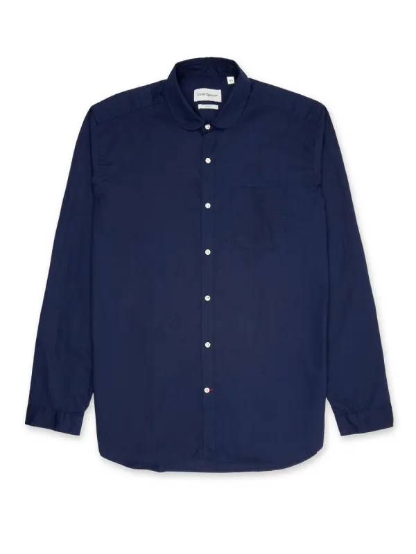Eton Collar Shirt Abbott Navy made by Oliver Spencer